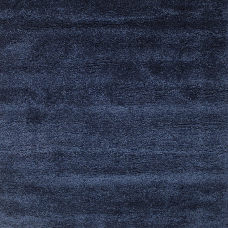 Tapis contemporain noir / bleu, Carré 3 pi