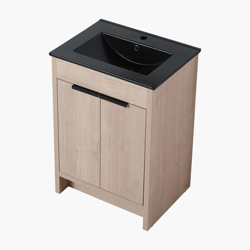Ensemble de meuble-lavabo simple 24 po Autiana, Chêne clair uni