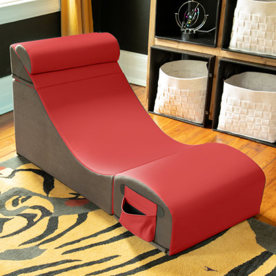 Fauteuil de jeu, table et repose-pieds Flexx V-Tex convertible 3 en 1 avec appui-tête et poche réglables