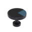 Spectra large round knob in Matte Black finish with Blue Titanium