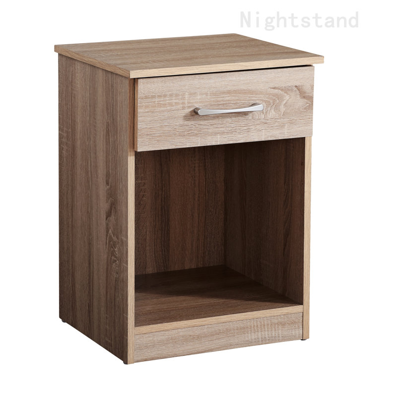 Table de chevet Harrel pour espaces décontractés, Marron clair