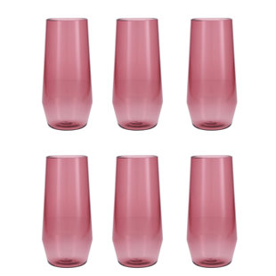 Fortessa Sole Outdoor Shatter Resistant BPA Free Premium Copolyester Plastic Drinkware 6 Pack, Terra Cotta Orange, Stemless Wine Glass (Set of 6)