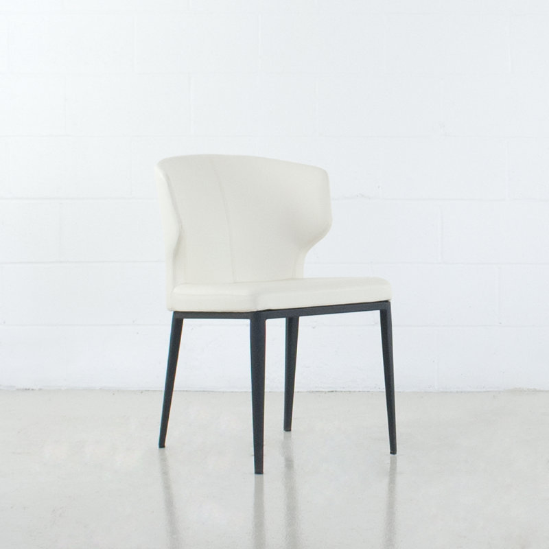 Chaise rembourrée Aislinn, Blanc, Noir