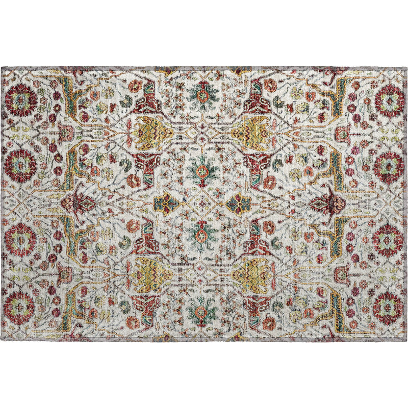 Premium Machine Washable Ducote AMF1132 Global Rug, Rectangle 1'8" x 2'6"