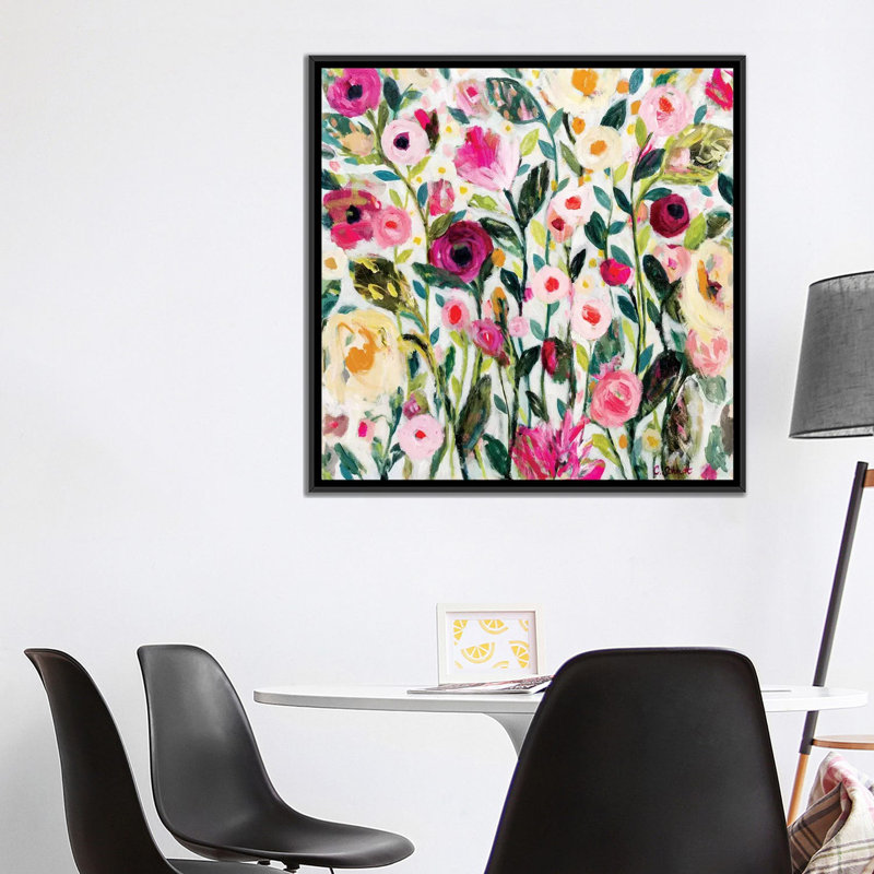 «PDX Rose Garden», impression sur toile, H 37 po x l 37 po x P 1,5 po, Toile avec cadre noir, Pas de tapis