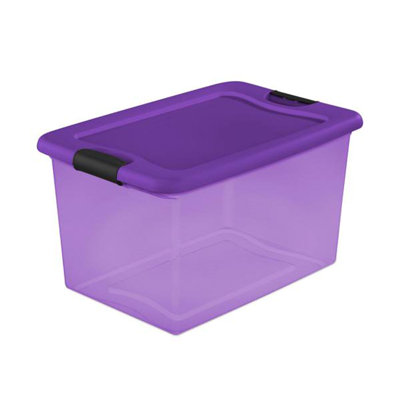 Sterilite Orange 64 Quart Latching Plastic Storage Box Container Tote