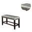 Banc à hauteur de comptoir pour salle à manger, siège souple en similicuir argenté, base en bois robuste, banc de style moderne, construction rembourrée et stable,