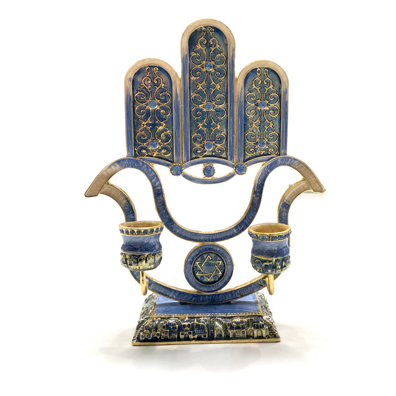 Chandellese en cristal hamsa
