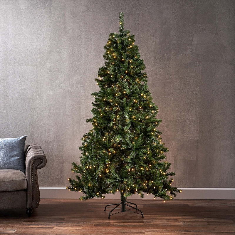 7-Foot Green Noble Fir Pre-lit Artificial Christmas Tree with LED Lights