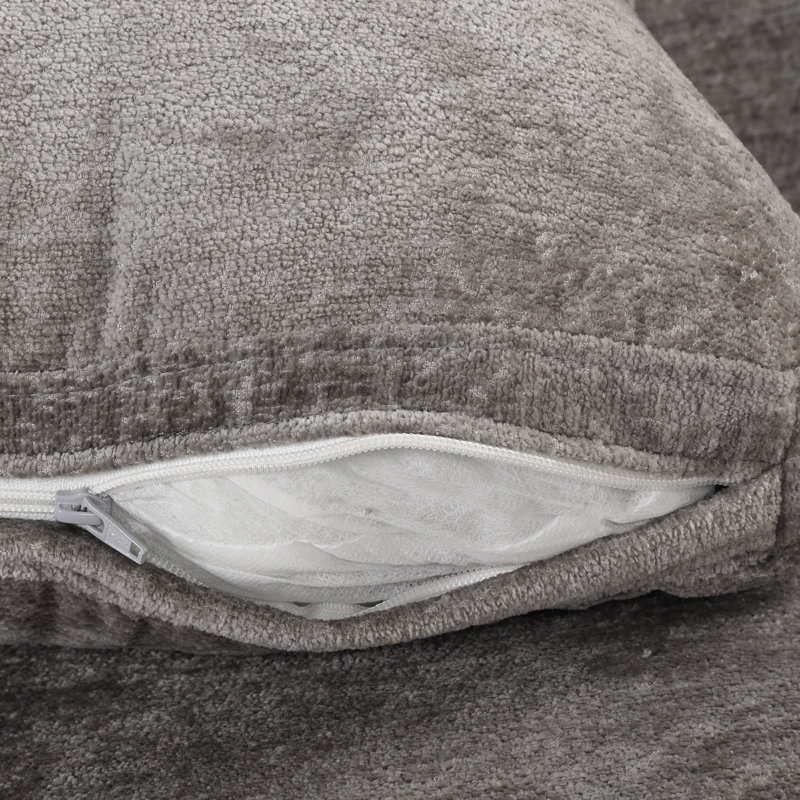 Fauteuil rembourré, Velours gris