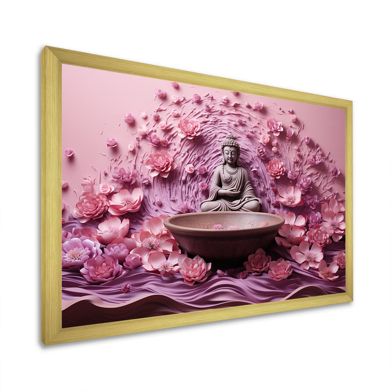 Hindouisme spirituel mantras méditation - impression, Cadre doré simple, H 24 po x l 32 po x P 1 po