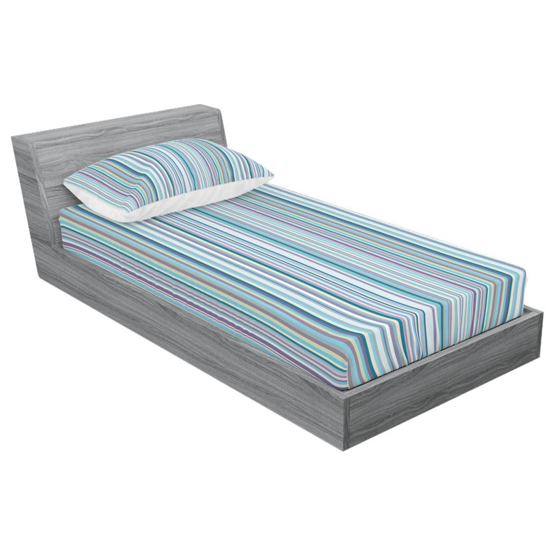 Microfiber Striped Sheet Set, Twin XL, Striped 1