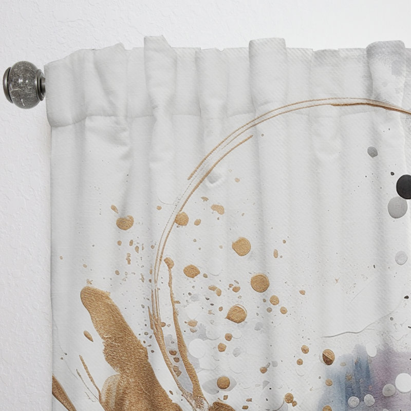 Babington - Circular Design Solid Marble Art II - Abstract Marble Curtain - Velvet Room Darkening - 1 panel, 52" W x 63" L