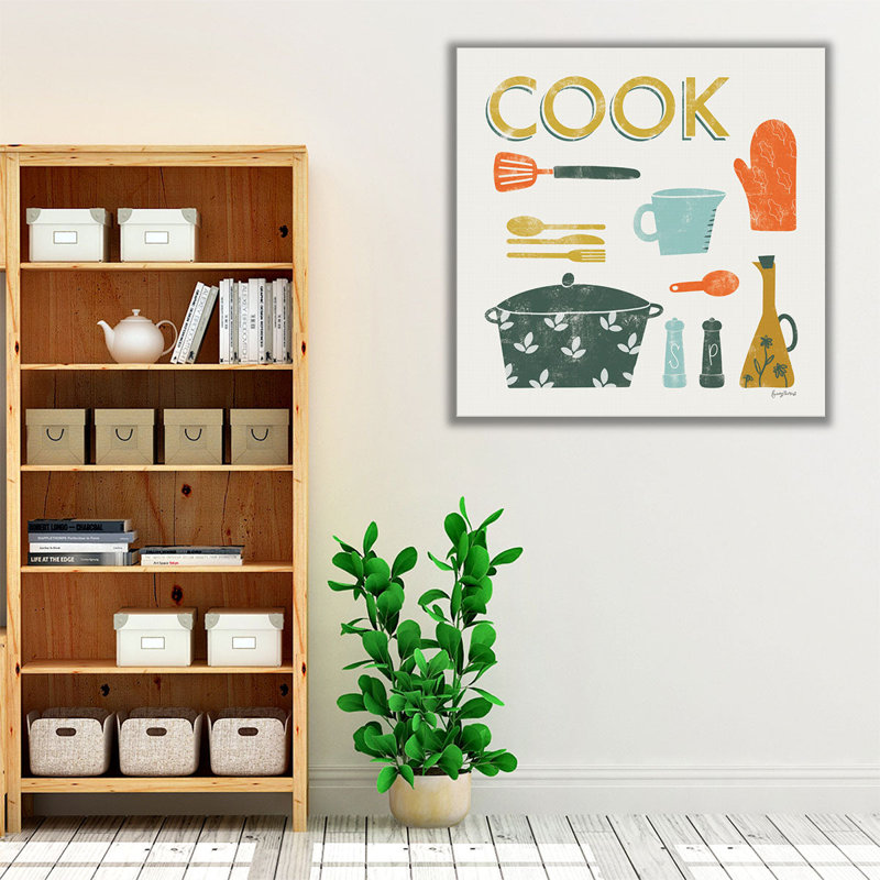 Retro Kitchen III - reproduction d'art sur toile, H 16 po x l 16 po