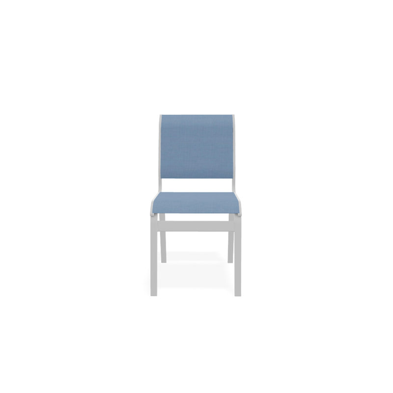 Chaise d'appoint de salle à manger Hiraku, Blanc texturé, Ciel 42D