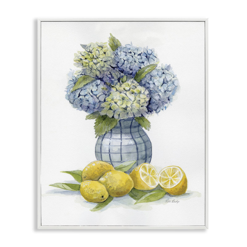 Hydrangées et grappe de citron, estampe numérique, design par Patti Bishop, H 14 po x l 11 po