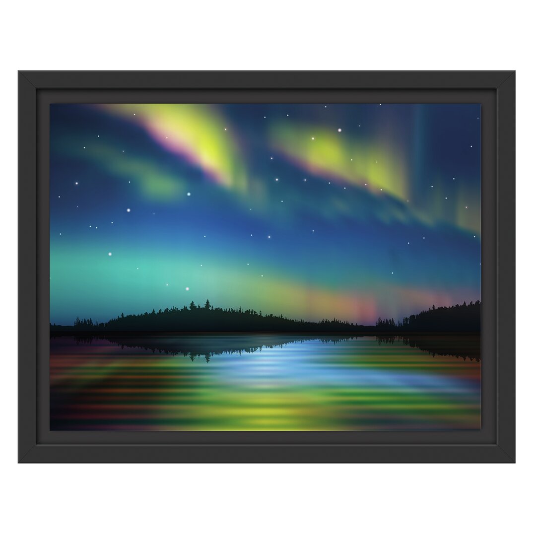 Gerahmtes Wandbild Polarlichter in Alaska