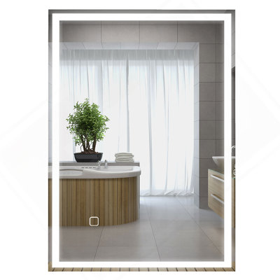 Dimmable Bathroom Mirror With LED Lights, 3 Colors & Memory Function