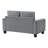 Upholstered Rolled Arm Loveseat Grey