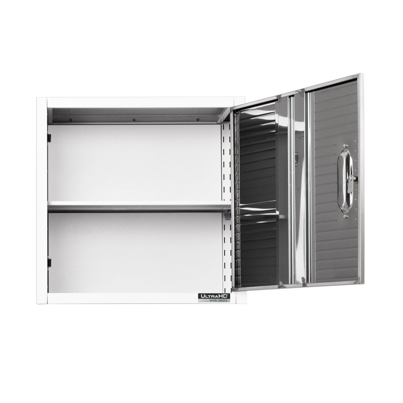 Seville Classics UltraHD Single Door Wall Cabinet, 24" W x 12" D x 24" H, White