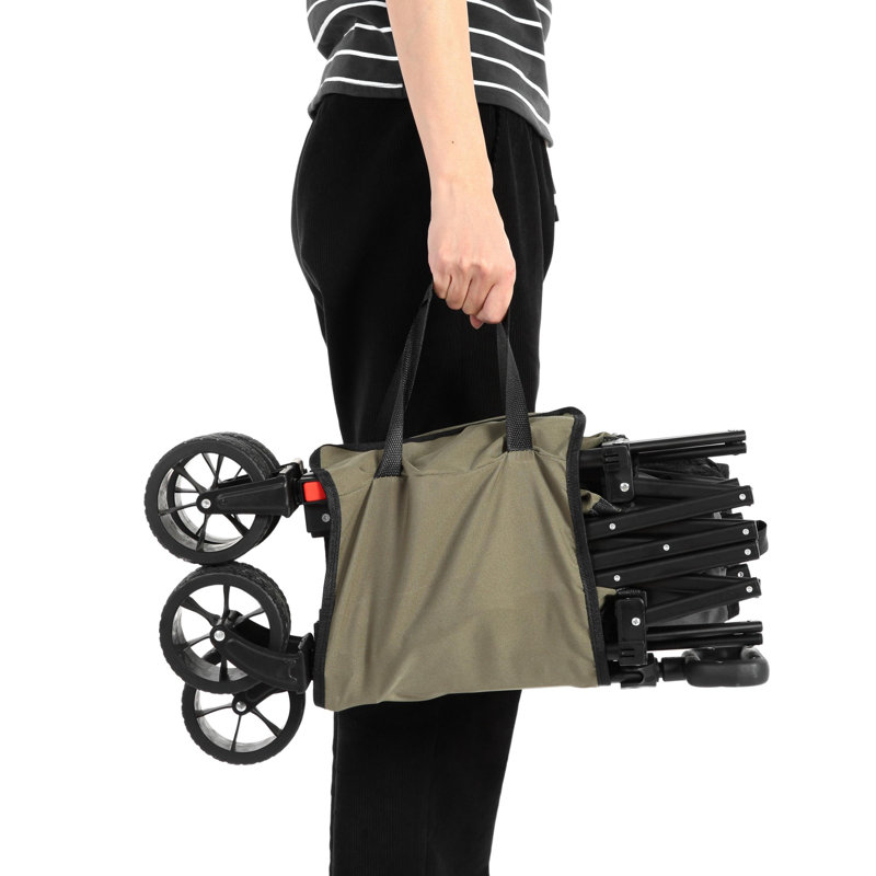 Folding Wagon Cart with All Terrain Wheels, Green