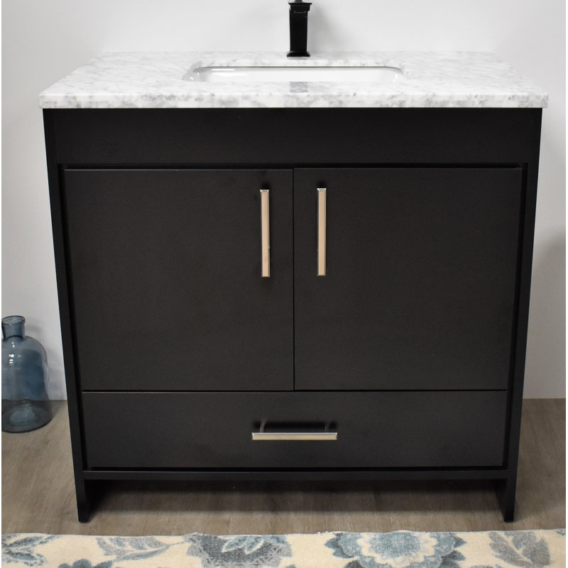 Ensemble de meuble-lavabo simple 36 po Annily, Noir