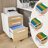 3 Drawer Mobile File Cabinet Under Desk Office,Simple Style Versatile Storage Cabinet For Legal/Letter/A4 Files, 5 Wheel Design Anti-Tilting Cold Rolled Steel Waterproof Moisture-Proof-1093776398