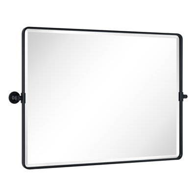 Woodvale Metal Framed Beveled Pivoting Wall Mirror 