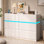 Commode 6 tiroirs avec station de charge et lumière DEL, l 47,2 po