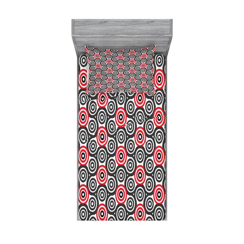 Microfiber Geometric Sheet Set, Twin Sheet Set with Fitted Sheet