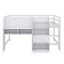 Lit mezzanine double à profil bas avec bureau intégré, armoires de rangement, présentoir à livres ouverts et tableau blanc créatif-1615883320