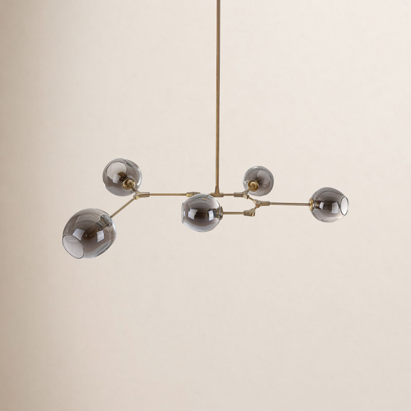 Lustre linéaire spoutnik moderne à 5 lumières Dumont
