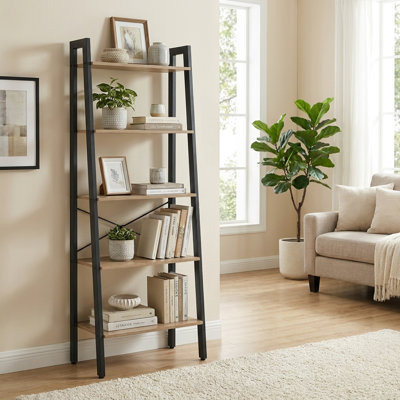 Jabari 67.9" H Metal Ladder Bookcase