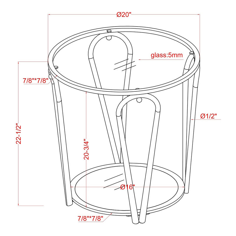 Ensemble de tables basses Renea, 2 pièces: table de bout, table basse