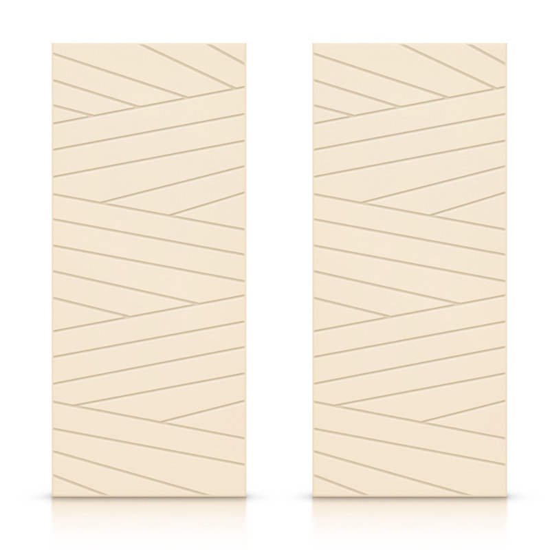 Portes de placard coulissantes à panneaux, Beige, 60 po x 84 po