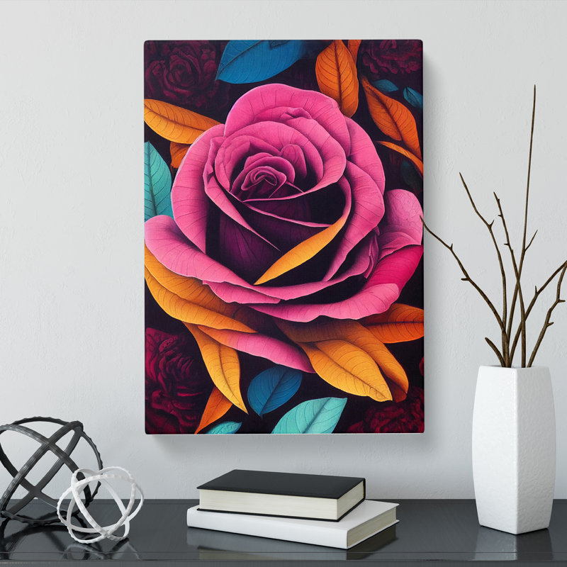Franich Rose Painting Paisley - Wrapped Canvas, 76cm H x 50cm W