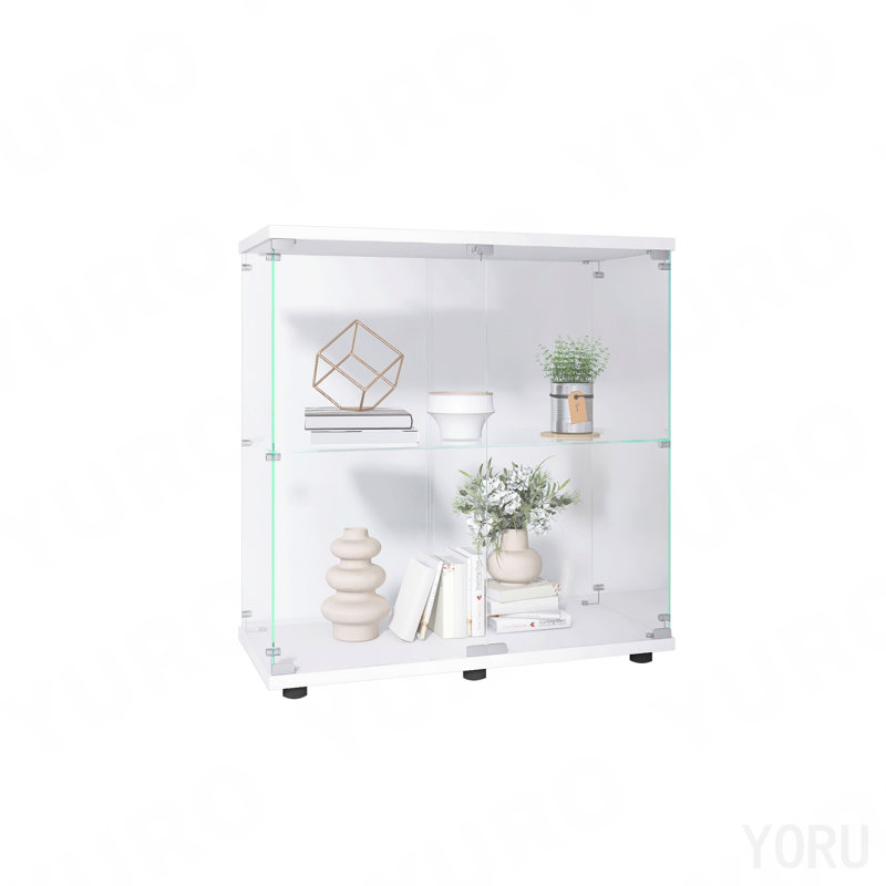Vitrine 33 po, 2 tablettes, sur pied - standard