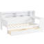 Lit de jour simple avec rangement, bureau d'étude, espace de rangement en bois blanc antique et option de bureau-761151543