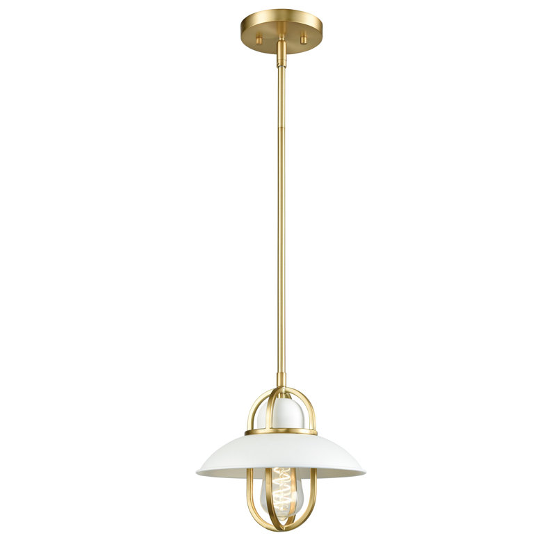 Clearfield 1 - Light Single Pendant, Brass, White