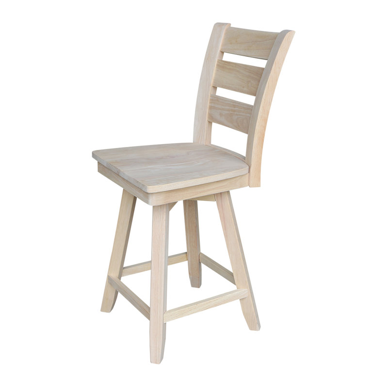 Kinnaird Swivel Solid Wood Counter Stool, Counter Stool (24" Seat Height)