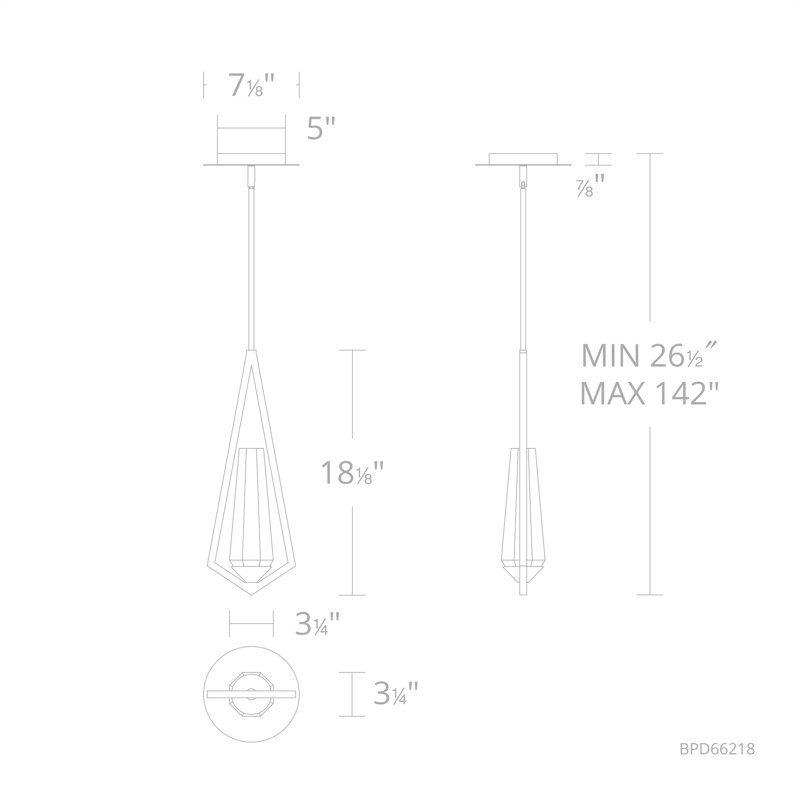 Devotion 1 Light LED Mini Pendant, Aged Brass