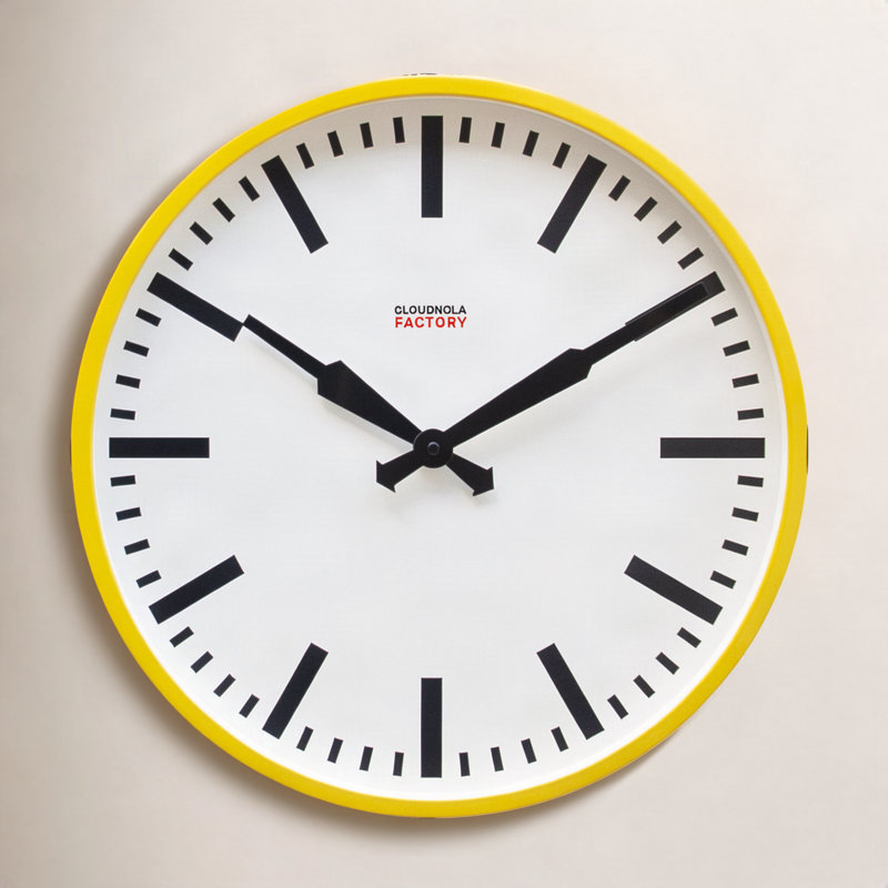 Horloge murale 17,71 po, Jaune