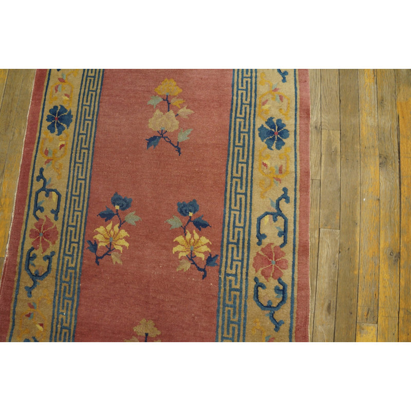 Antique Peking Hallway Runner Wool Pink Rug