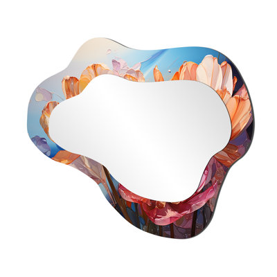 Art liquide de tulipes en verre Zimmer - miroir mural grand nuage tulipes