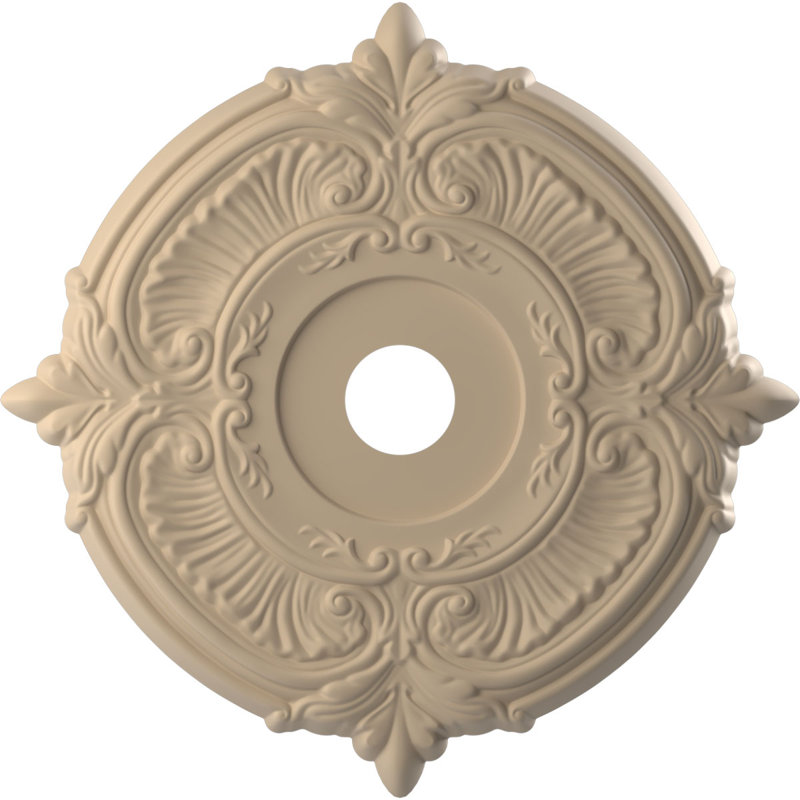 Attica Thermoformed PVC Ceiling Medallion, 22" H x 22" W x 1" D, UltraCover Satin Smokey Beige
