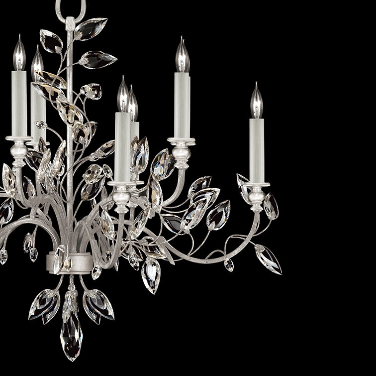 Lustre rond en cristal Crystal Laurel, Argent