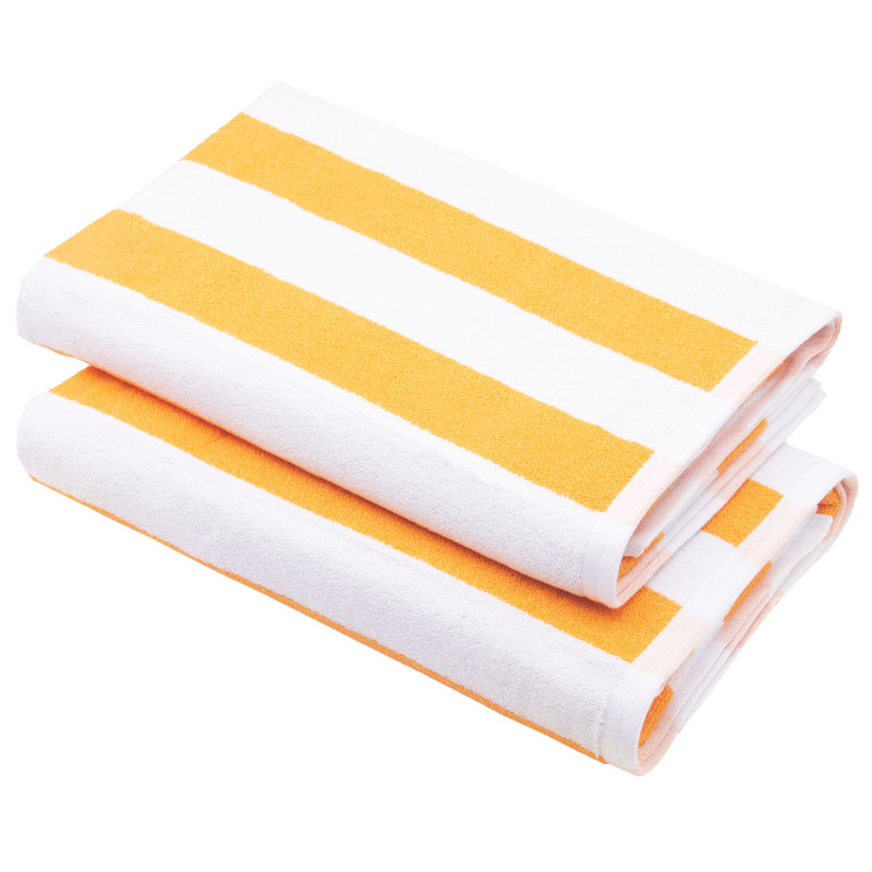 Midweight Beach Towel, Yellow/White
