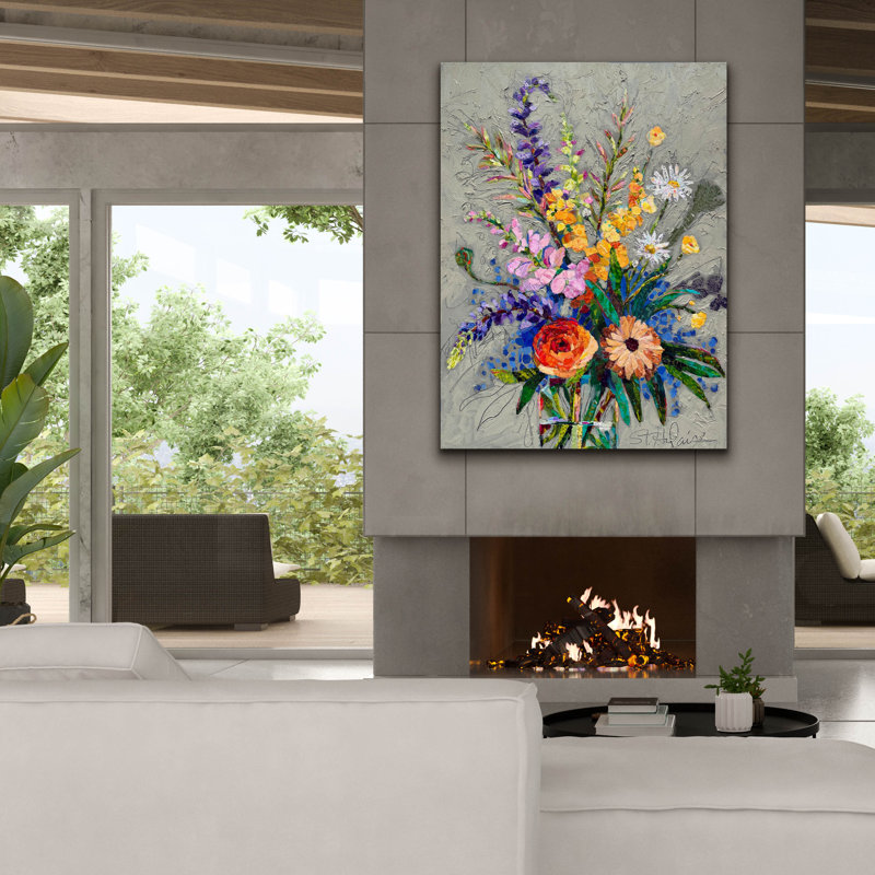 «Flowers For Madeline 1» par St Hilaire Elizabeth, art mural sur toile, H 54 po x l 40 po