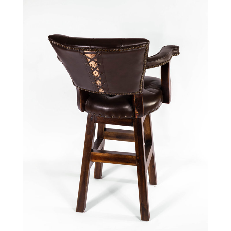 Trophy Tufted, Brown, Bar Stool (30" Seat Height)