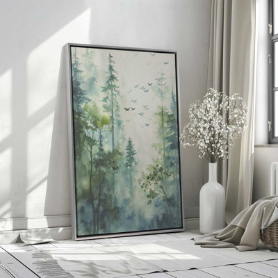 Serene Forest in Flight II Print on Canvas